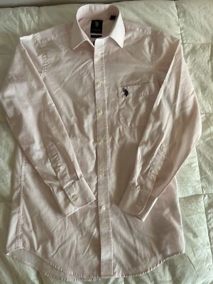 Camisa de vestir ajustada rosa claro talla pequeña de la Asociación Polo de EE. UU. Foto 1 de 4