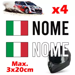 Adesivi Nome Personalizzati Bandiera Italiana Auto Moto Casco Bici - Foto 1 di 2