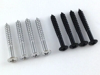 GUITARS ELECTRIC SCREWS for NECK PLATE CHROME or BLACK on Electric Guitars Strat Tele Les Paul