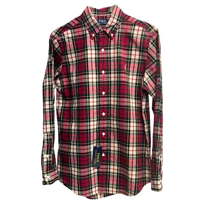 Camisa Polo Ralph Lauren Manga Larga Clásica Franela Roja Verde Blanca Cuadros $115 Foto 1 de 4