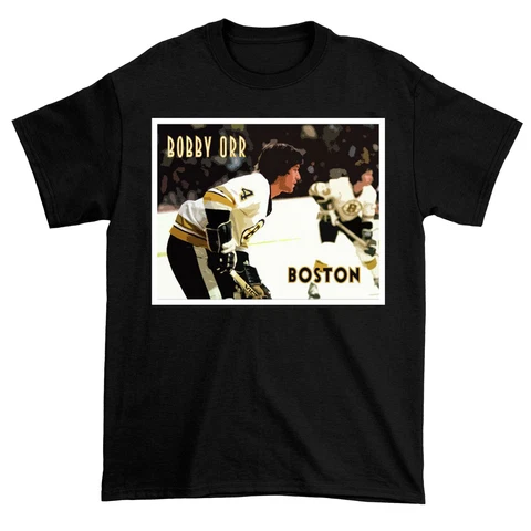 Bobby Orr Boston Bruins Men T-shirt Black Short Sleeve All Sizes S-3XL Cover
