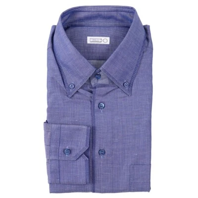Zilli Tailored-Fit Woven Cotton-Linen Dress Shirt with Triple Stitch 17.5 NWT - Image 1 of 4