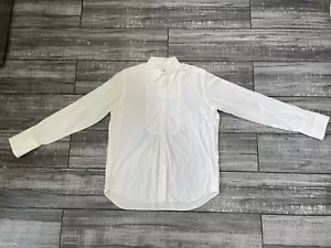 Camisa de esmoquin Giorgio Armani Le Collezioni Hecha en Italia blanca talla 16/41 grande - Imagen 1 de 10