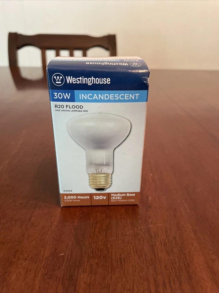 BULB-FLD 30W R20 M BASE by WESTINGHOUSE MfrPartNo 04303, PartNo 4303, by Westing - Image 1 of 4