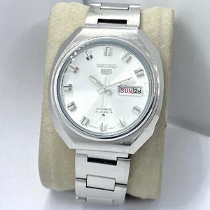 Seiko 5 Automatic 6119-8580 Vintage Watch White Dial Date Seiko 21J Men’s 38mm - Picture 1 of 17