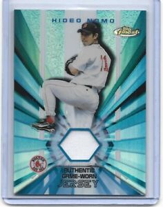 HIDEO NOMO 2002 TOPPS FINEST RELICS GAME-WORN JERSEY REFRACTOR RED SOX DODGERS