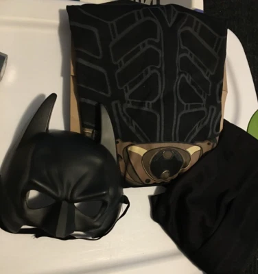 DC Comics Batman The Dark Knight Costume Childs Size L Jumpsuit Cape Mask Rubies - Image 1 of 4