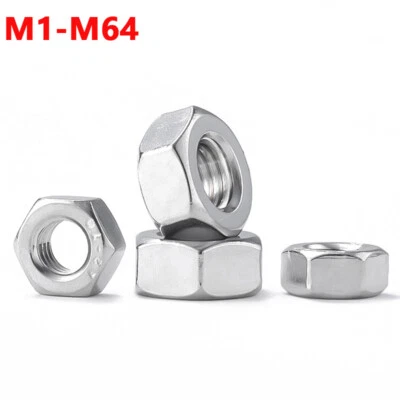 Sechskantmuttern DIN 934 Klasse 6.8 A2 Edelstahl M1 M2 M3 M4 M6 M42 M64 Mutter  - Bild 1 von 4