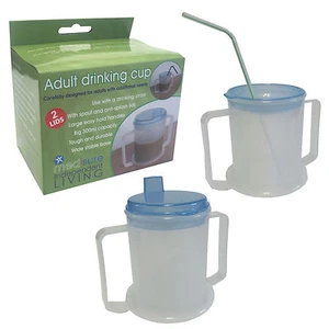 MEDISURE ANTI-SPLASH ELDERLY OAP DURABLE WIDE BASE 300ML ADULT DRINKING CUP MUG