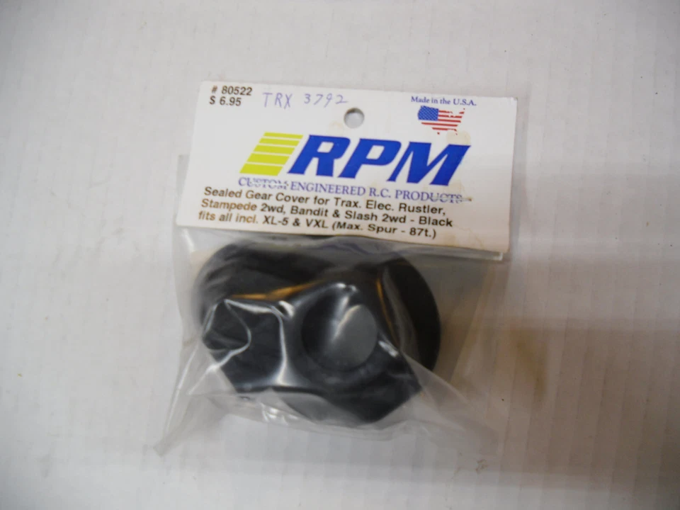 RPM 80522 Sealed Gear Cover Black 2wd XL-5 & VXL replaces traxxas 3792 - Image 1 of 1