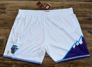 Mens 6XLB Mitchell & Ness NBA Swingman Shorts UTAH Jazz 1996-97 WHITE MOUNTAIN - Picture 1 of 17