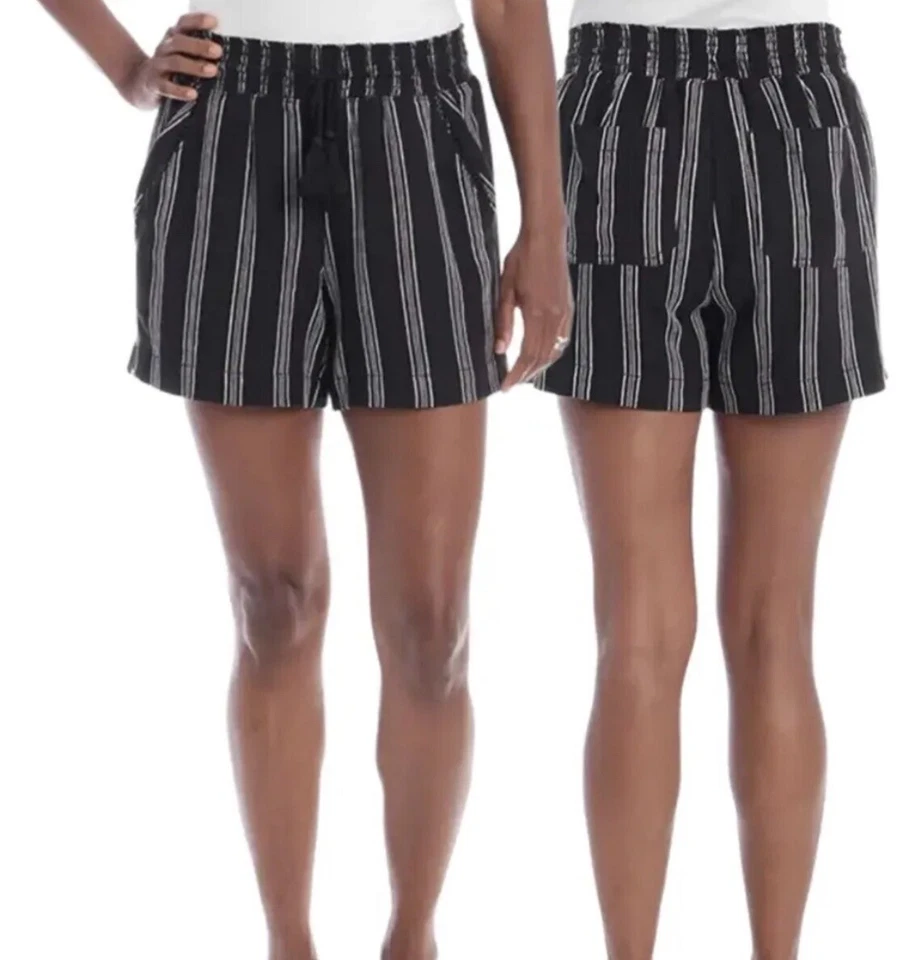 Briggs Women's Linen Blend Pull-On Shorts with Pockets Drawstring XXL 20/22