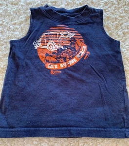 Faded Glory Boys Navy Blue Orange Vintage Life On The Beach Tank Top 2T - Picture 1 of 6