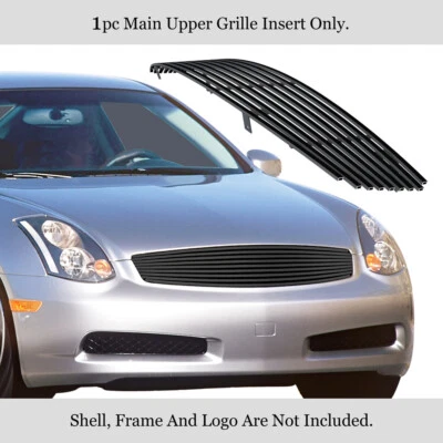 Se adapta a Infiniti G35 2003-2007 cupé principal superior de acero inoxidable rejilla negra Foto 1 de 4
