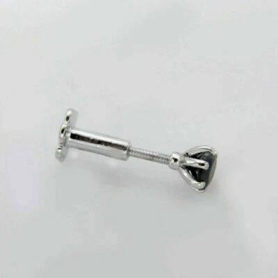 Anel de ouro branco 14k com mais de 0,30 quilates corte redondo criado em laboratório com nariz de diamante preto - Imagem 1 de 4