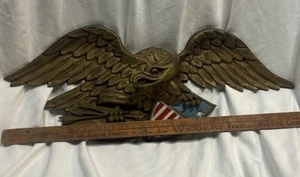 Vintage Large Metal Cast Patriotic AMERICAN EAGLE Shield Plaque USA - Picture 1 of 6