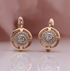 Fashion Crystal Zircon Drop Dangle Earrings Rose Gold Plated Wedding Jewellery