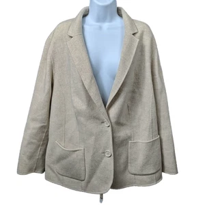 Talbots Womens Wool Blazer Size 20P Wool Jacket Cream Classic Preppy CA23147 - Picture 1 of 6