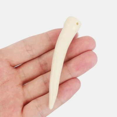 5 шт. белые подвески из искусственной якской кости смолы с зубами животных волков 85*15 мм - Изображение 1 из 4