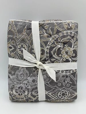 Pottery Barn Jacquelyn algodón farsa acolchada gris rey #B6 Foto 1 de 4
