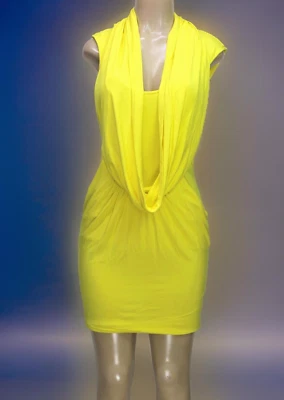 Vestido ceñido al cuerpo Bebe para mujer elástico sin mangas amarillo talla S Foto 1 de 4