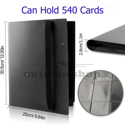 ZD-OUTDOORSHOP 540 Cards Pocket Binder with Strap 9 Pocket Storage Trading Cards Album Folder