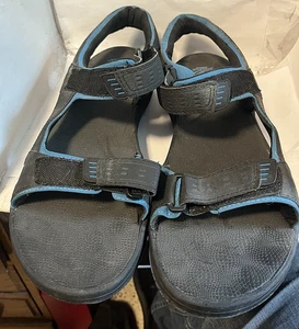 Athletic Works Men's Sandals Size 13 US Hook and Loop Fastening Blue & Black - Picture 1 of 5