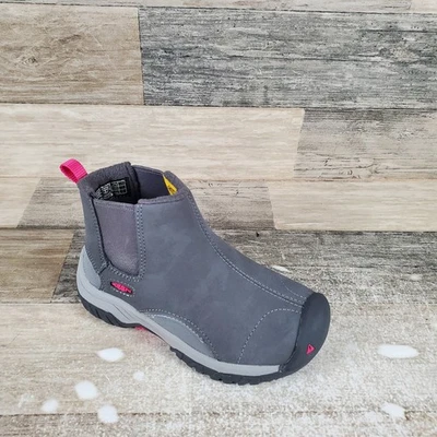 Keen Kootenay III Kids Chelsea Boots Sz 9 Gray Leather Slip On Mid Top NWOB - Image 1 of 4