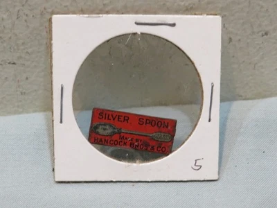 Etiqueta de tabaco vintage de cuchara plateada Hancock Bros & Co Foto 1 de 2