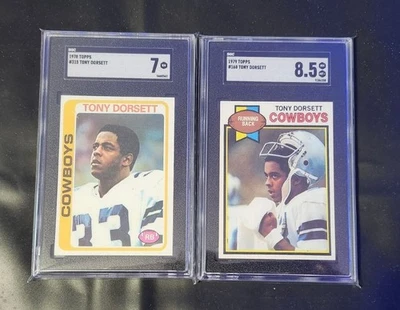 (2) 1978 y 79 Topps Tony Dorsett (RC)(2º año) SGC 7, 8,5 lote graduado  Foto 1 de 4