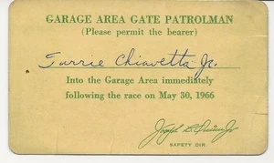 Indianapolis Motor Speedway 1966 paso de área de garaje - Imagen 1 de 2