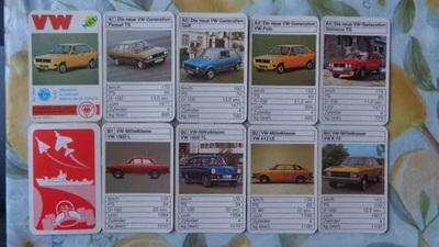 Quartett Auto VW Polo VW Golf VW Käfer VW Kombi VW Buggy VW K 70 VW Karmann Ghia - Bild 1 von 4