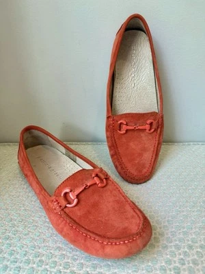 Mocassim feminino PATRICIA GREEN tamanho 10 laranja camurça mocassim mocs cavalo 83045 - Imagem 1 de 4