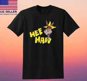 Hee Haw Donkey Cartoon Men's Black Size S-5XL - Picture 1 of 1