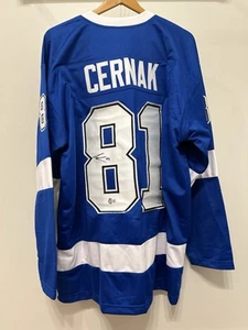 Erik Cernak autographed signed jersey NHL Tampa Bay Lightning Beckett COA - Picture 1 of 2