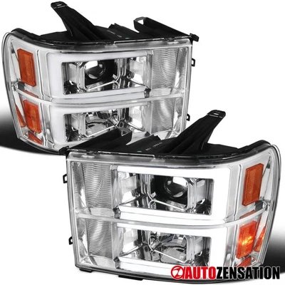 Fit 2007-2014 GMC Sierra 1500 2500HD 3500HD LED Bar Projector Headlights Lamps - Изображение 1 из 4