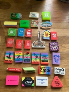 Vintage 80s Erasers Rubbers - Job Lot Of Vintage Souvenir Erasers From The UK - Picture 1 of 5