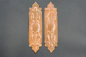 Pair of Arts and Crafts copper finger plate door plates - Picture 1 of 2