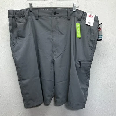 Wrangler Zipper Cargo Shorts Mens 48 Gray Field Utility Relaxed Fit 10" Inseam - Image 1 of 4