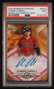 2023 Bowman Sterling Corbin Carroll Rookie Gold Auto 45/50 PSA 9 - Picture 1 of 2