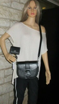 NUEVO Coach Colorblock Cuero Negro Firma Remaches Sillín Bolso o Bolso CONJUNTO SM/MD Foto 1 de 4