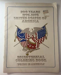 200 Years 1776-1976 United States Bicentennial Coloring Book, Homeschool, Unused - Picture 1 of 5