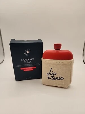 Land Ho Flask Chic & Tonic Stainless Steel Flask W/ Canvas Carrier New In Box - Image 1 of 4