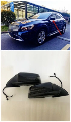 Par de espejos retrovisores negros para Mercedes Benz GLA X156 GLA200 GLA250 Foto 1 de 4