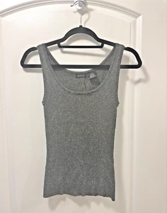 Vintage Evie Metalic graues Strick Tank Gr. M, dehnbar - Bild 1 von 10