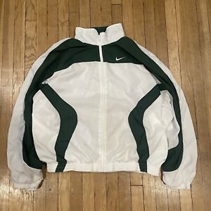 Vintage 90's Nike Jacket Mens Size M Windbreaker Tracksuit White Tag Green/White