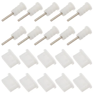 10 Pairs USB C Anti Dust Protect Cover Silicon Port Plug Cover(White) - Zdjęcie 1 z 10
