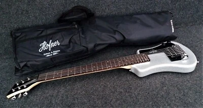 Guitarra Eléctrica HOFNER HCT-SH-SS SHORTY TRAVEL PLATA METÁLICA BRILLO Y Estuche Foto 1 de 4