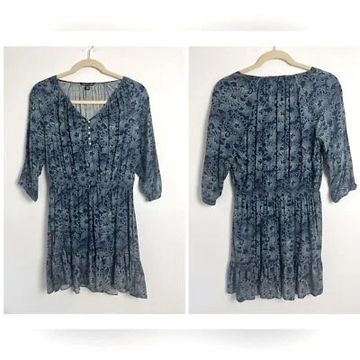 American Living Ralph Lauren Women's Blouson Dress XXL Blue Western Ruffle Hem - Image 1 of 4