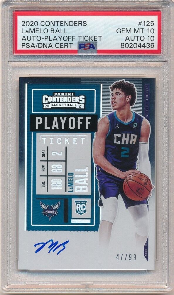 LAMELO BALL 2020/21 PANINI CONTENDERS RC PLAYOFF TICKET AUTO #/99 PSA 10 GEM 10